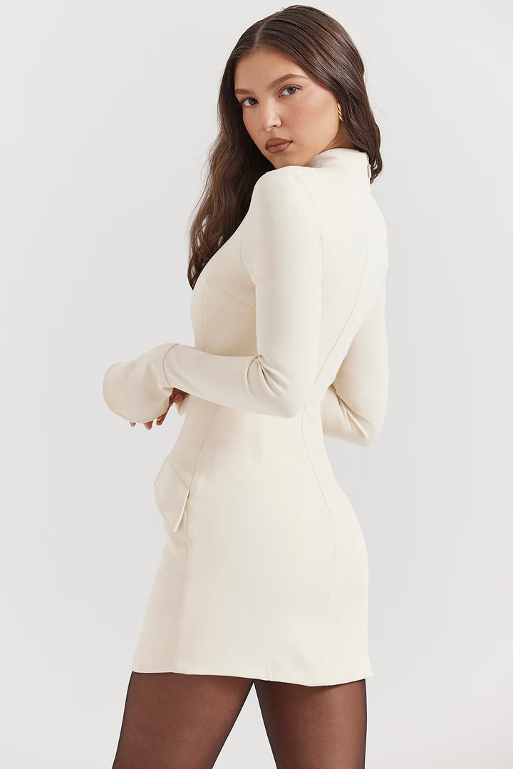Robe Grace Midi – Coupe Structurée pour l’Automne-Hiver