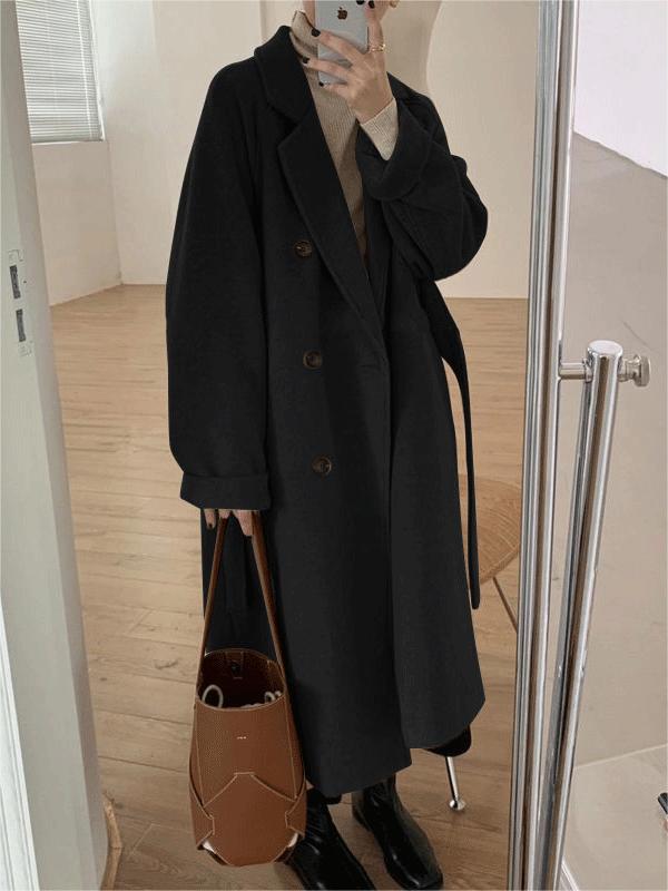 Manteau Ample à Double Boutonnage