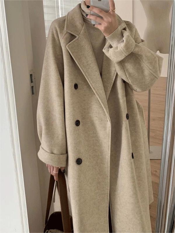 Manteau Ample à Double Boutonnage