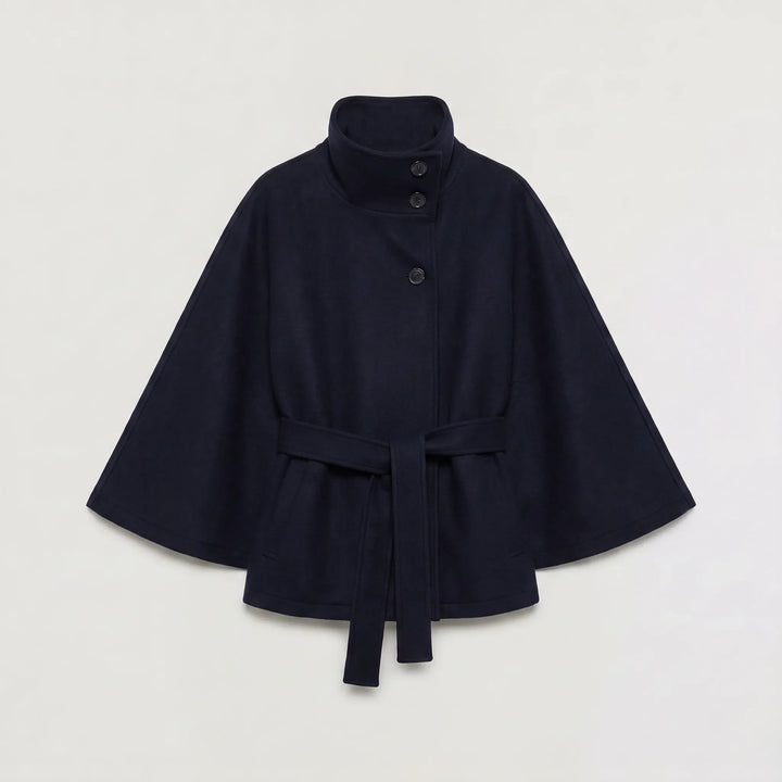 Manteau Ceinturé à Col Montant
