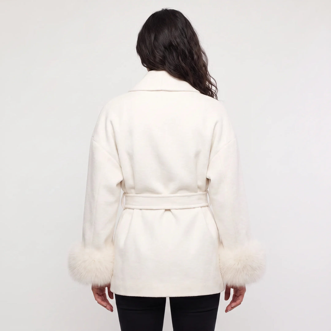 Manteau Ceinturé à Manches Ornées
