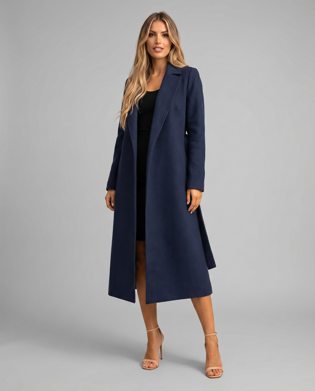 Manteau Ceinturé Bleu Marine – Bleu Marine
