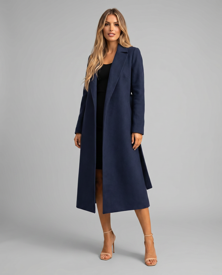 Manteau Ceinturé Bleu Marine – Bleu Marine