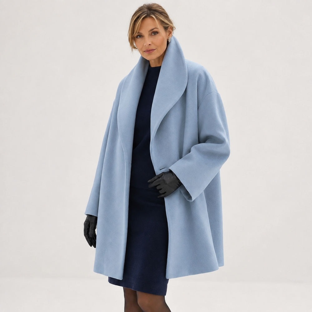 Manteau chic à col drapé