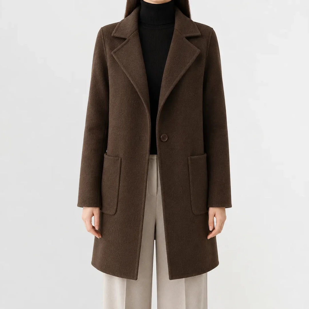 Manteau Classique à Col Revers – Café