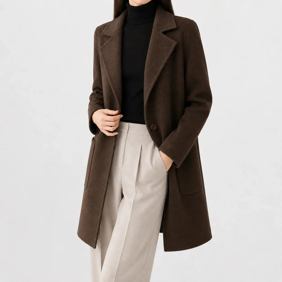 Manteau Classique à Col Revers