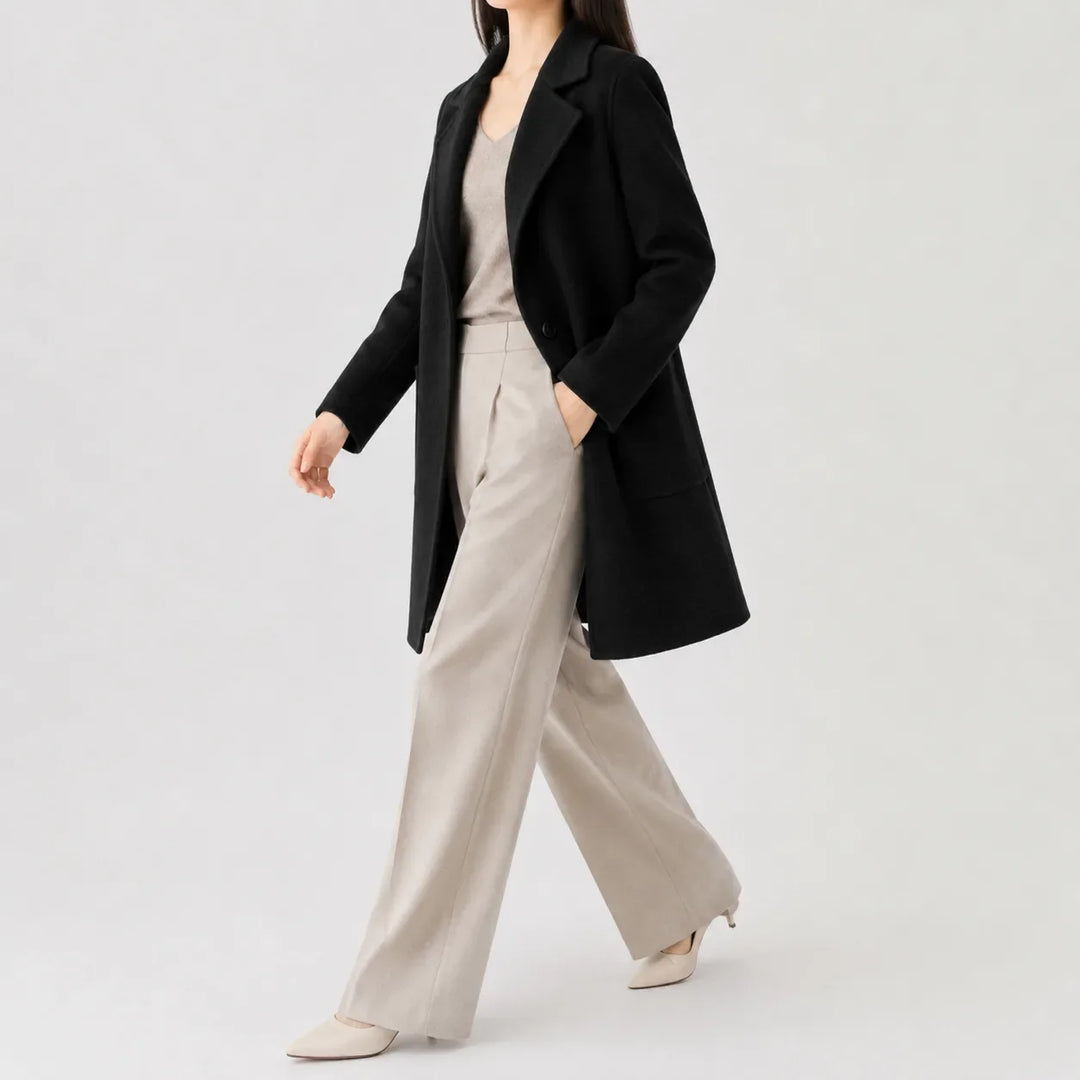 Manteau Classique à Col Revers