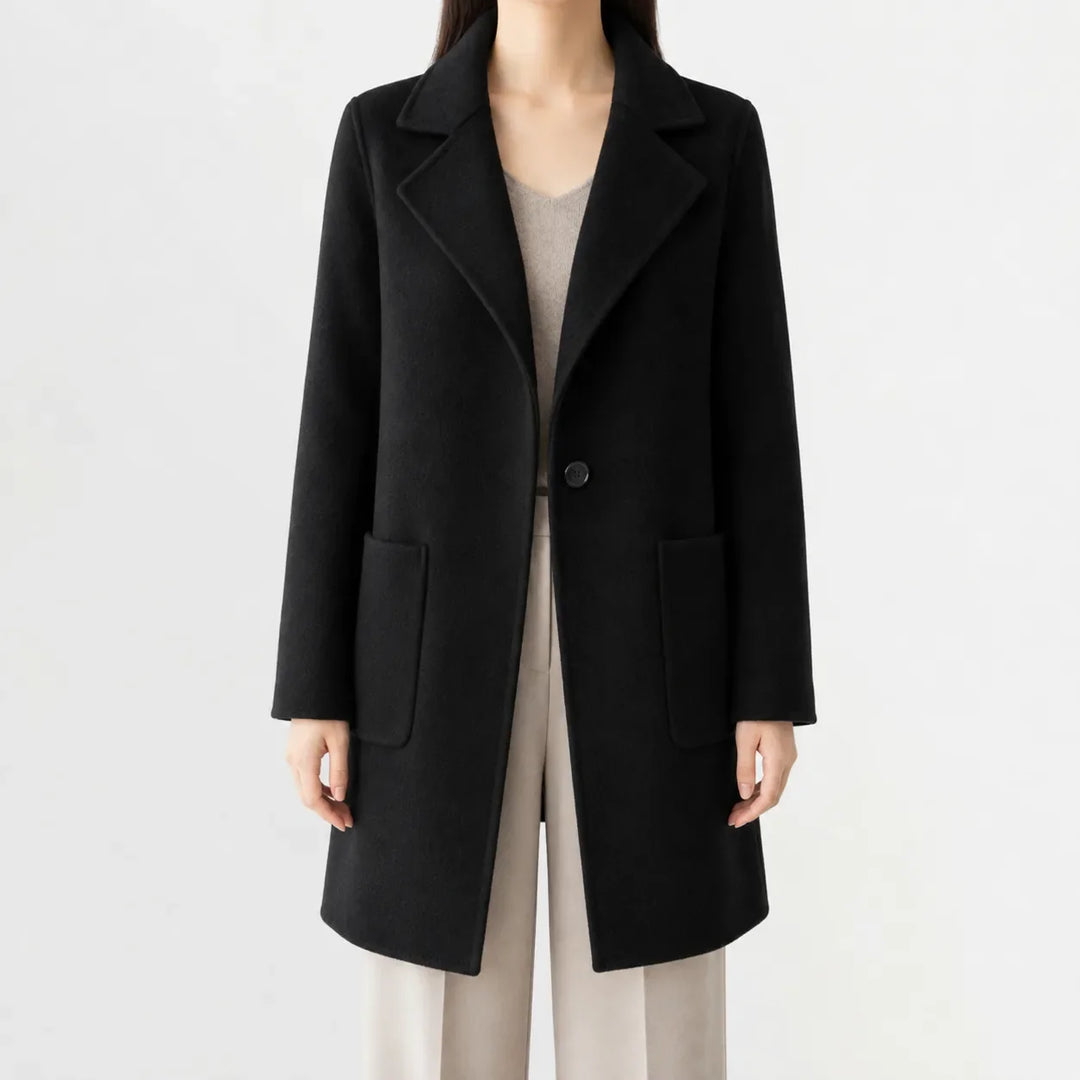 Manteau Classique à Col Revers – Noir