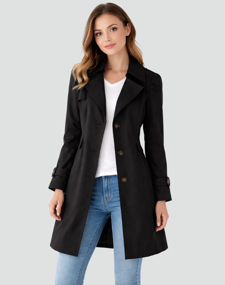 Manteau Classique Coupe Ajustée – Noir