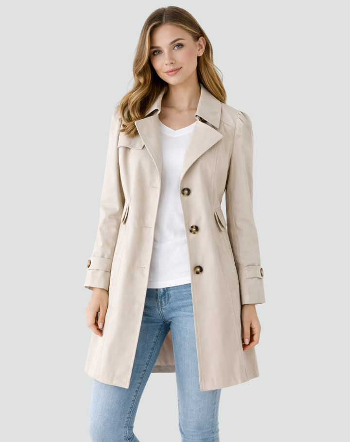 Manteau Classique Coupe Ajustée – Beige