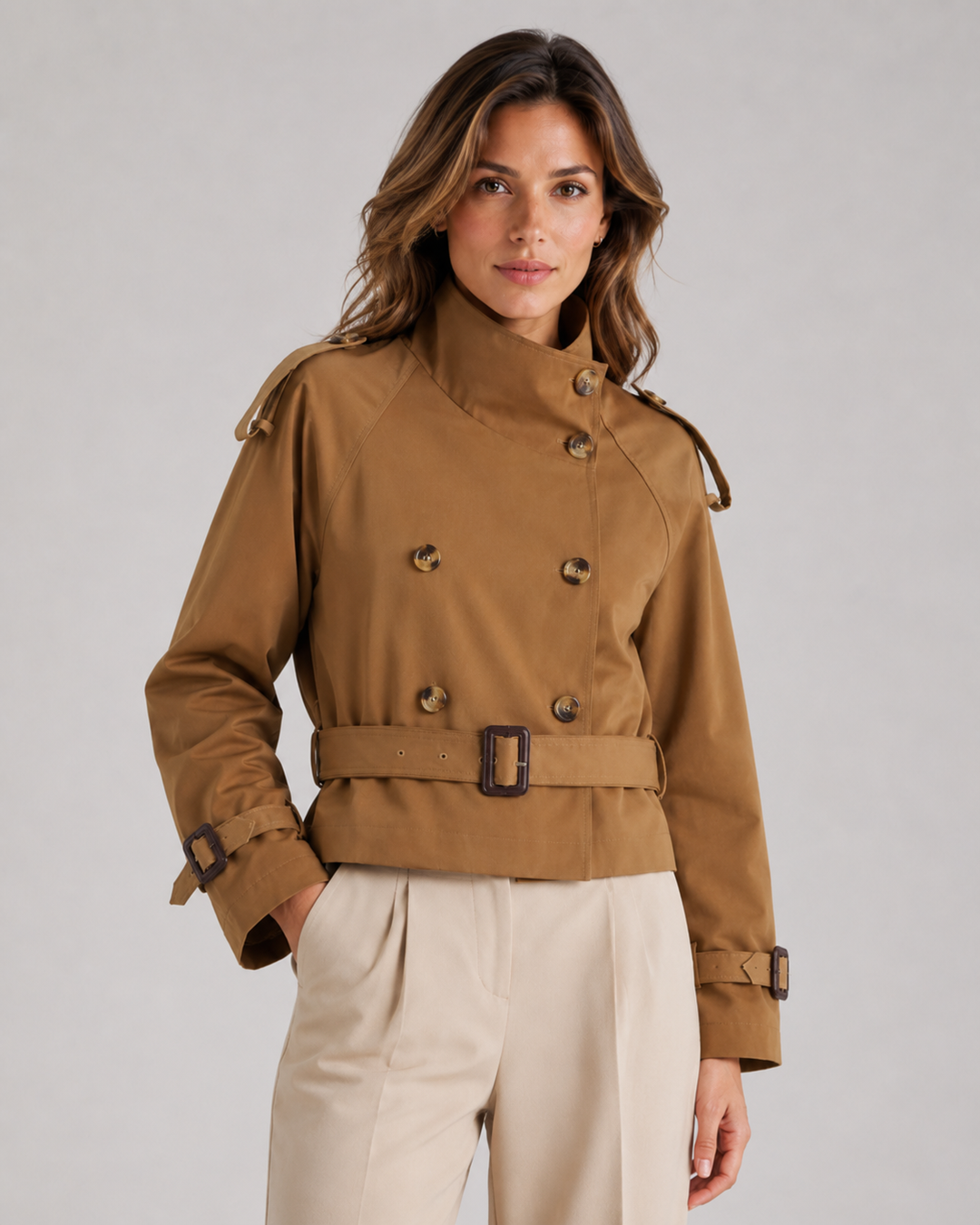 Manteau Court à Double Boutonnage