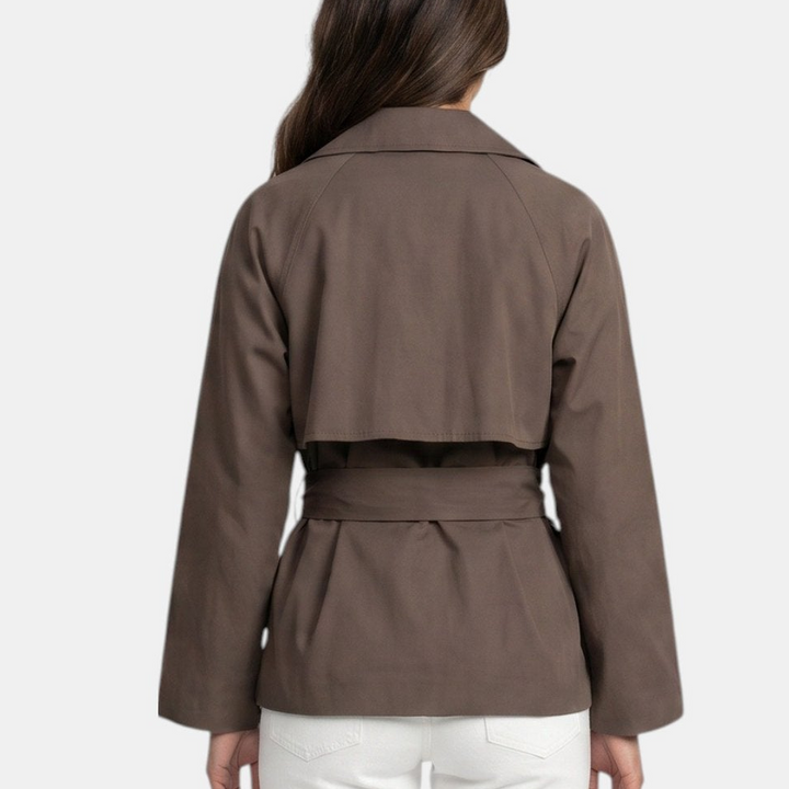 Manteau Court Ceinturé Élégant
