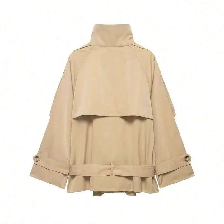 Manteau Court Ceinturé Kaki