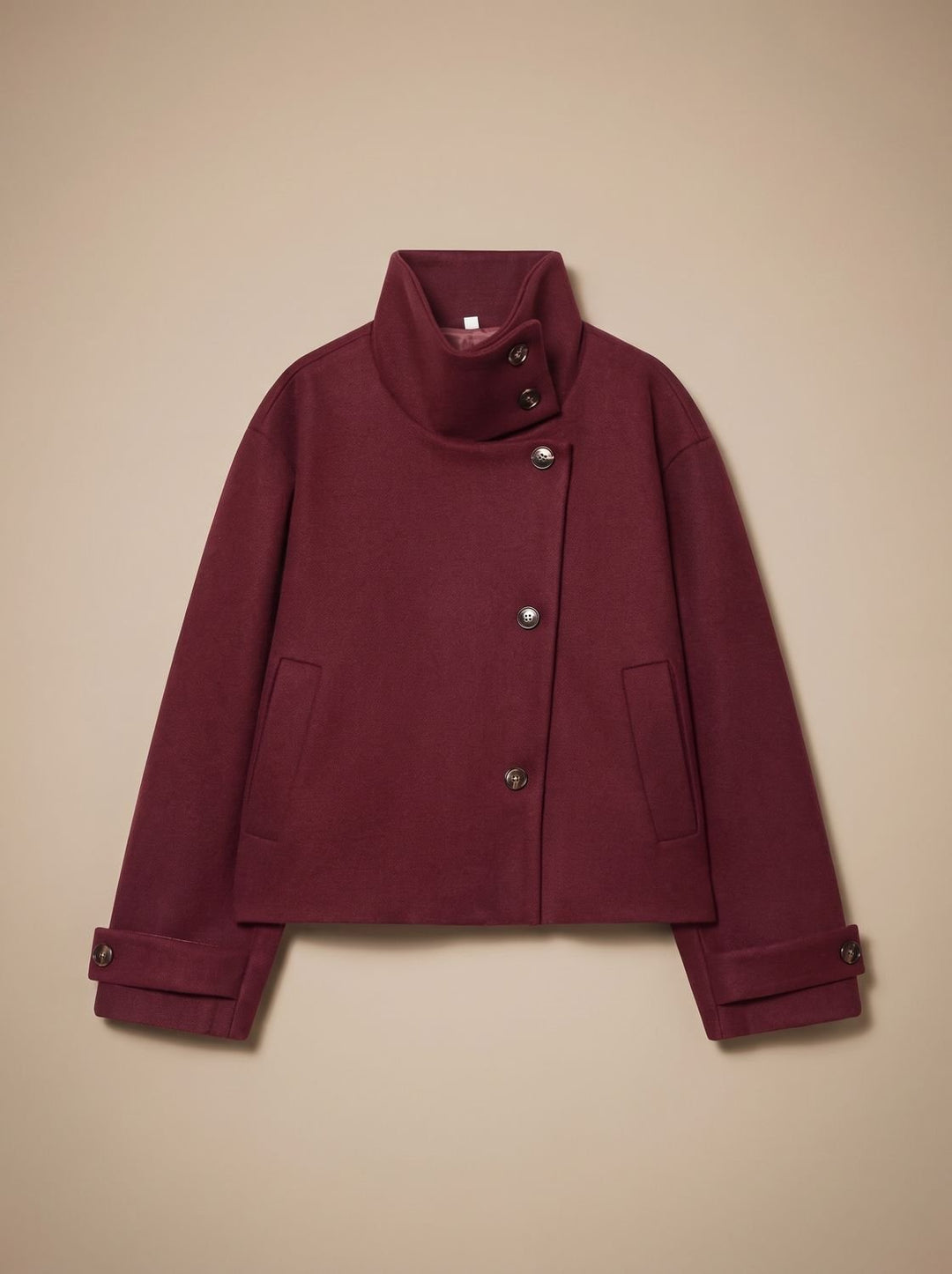 Manteau Court Chic à Col Montant