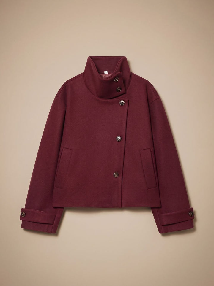 Manteau Court Chic à Col Montant