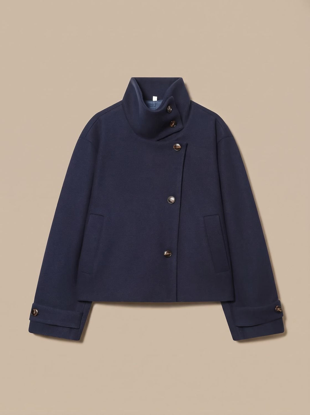 Manteau Court Chic à Col Montant