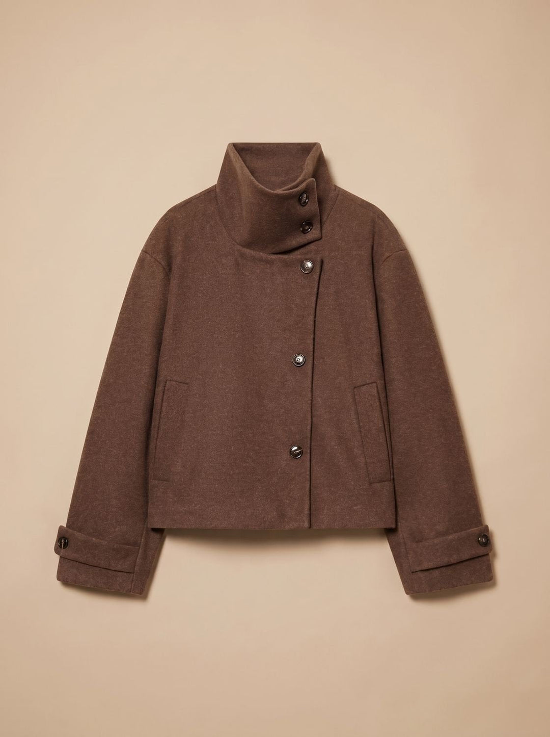 Manteau Court Chic à Col Montant