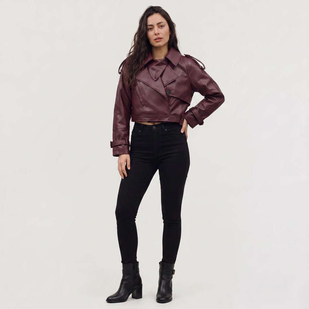 Manteau Court Croisé et Ceinturé