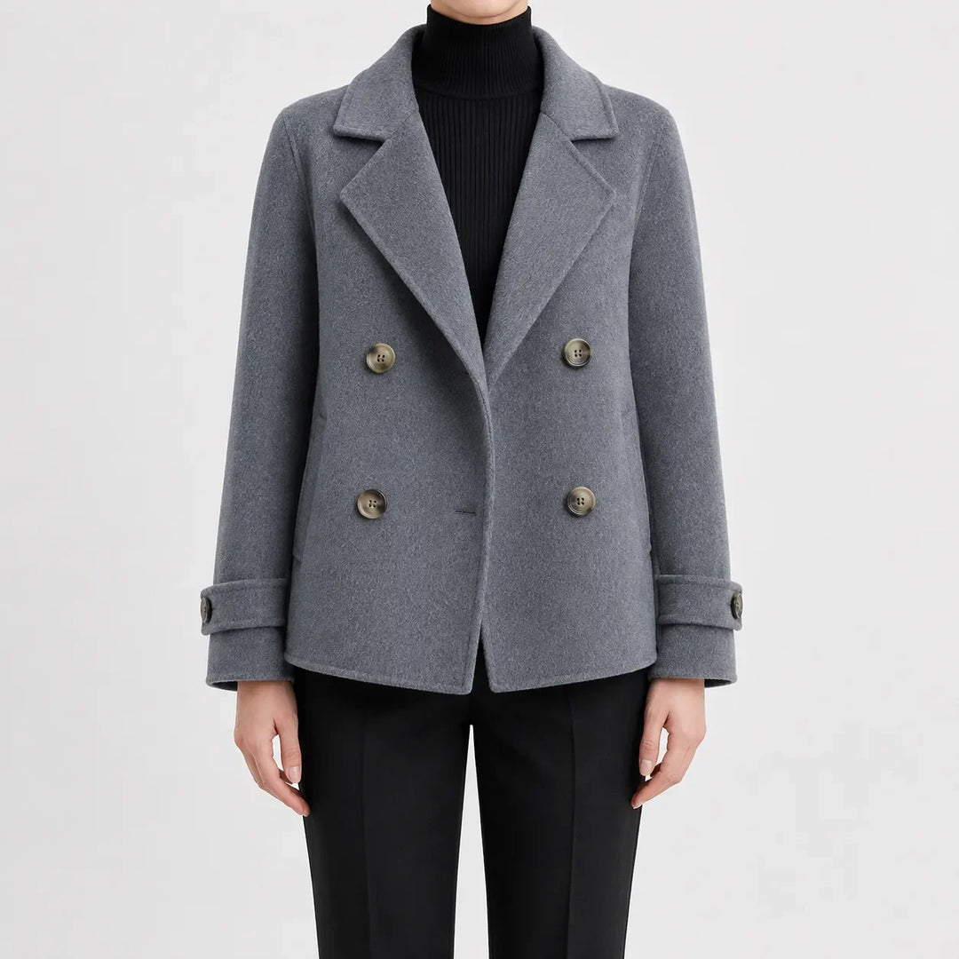Manteau Court Style Caban – Ardoise