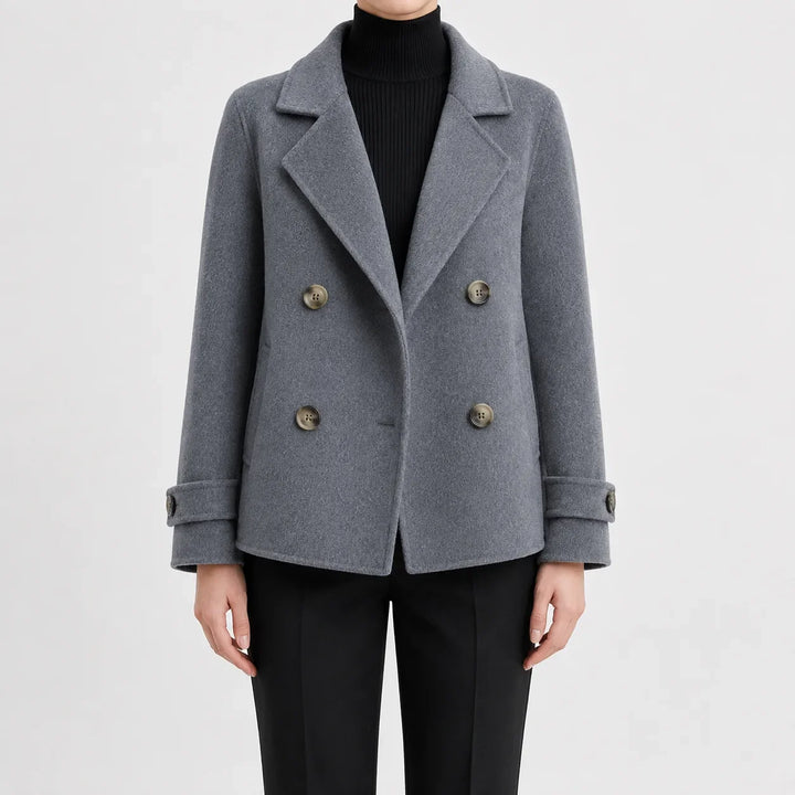 Manteau Court Style Caban – Ardoise