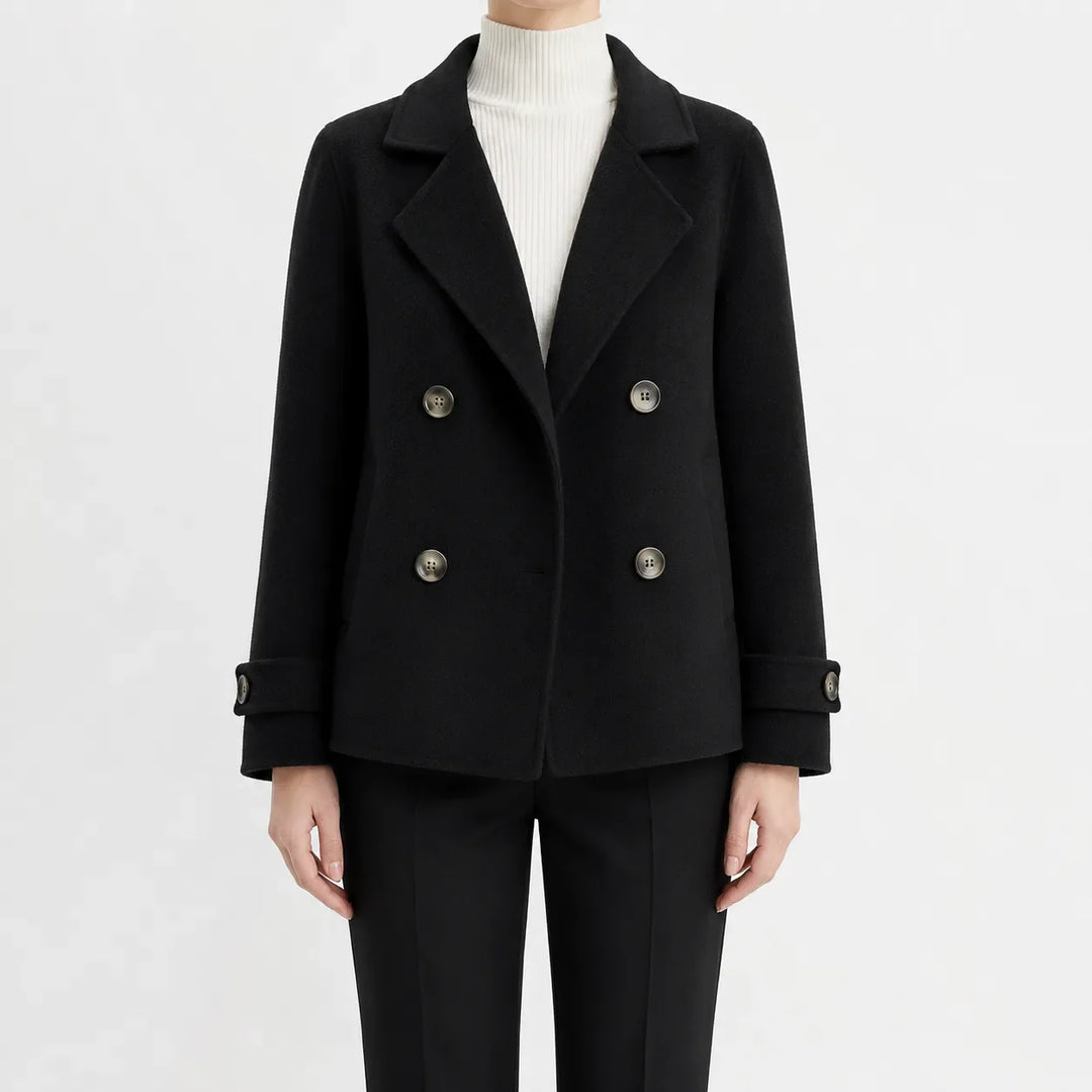 Manteau Court Style Caban – Noir