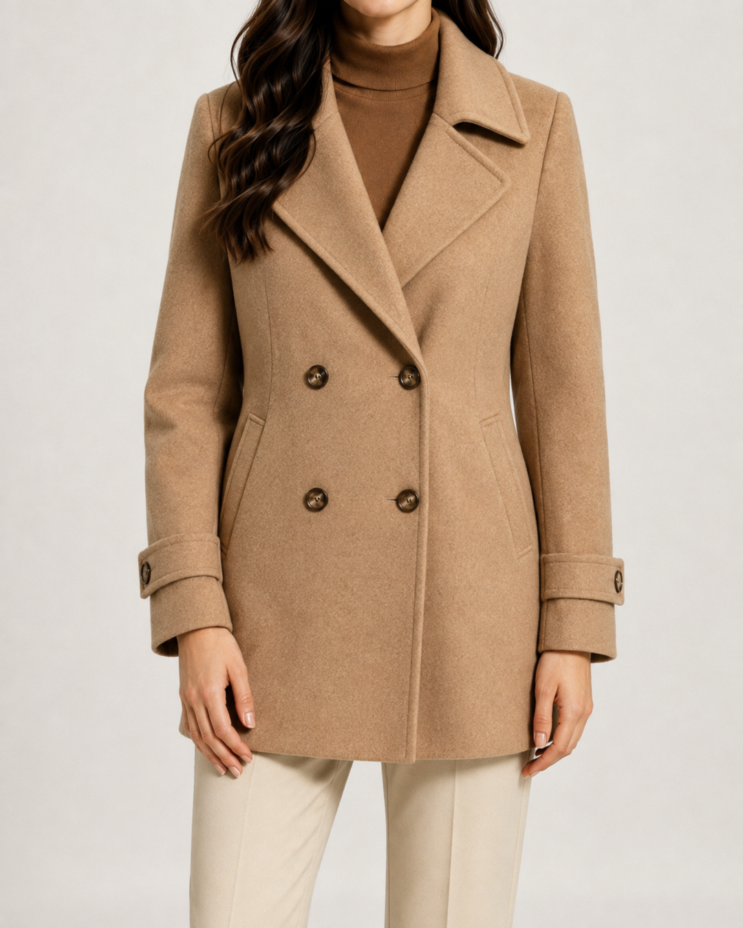 Manteau Court Style Tailleur – Kaki