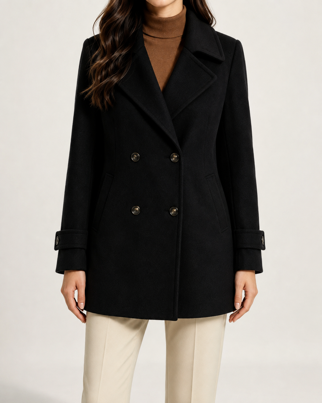 Manteau Court Style Tailleur – Noir