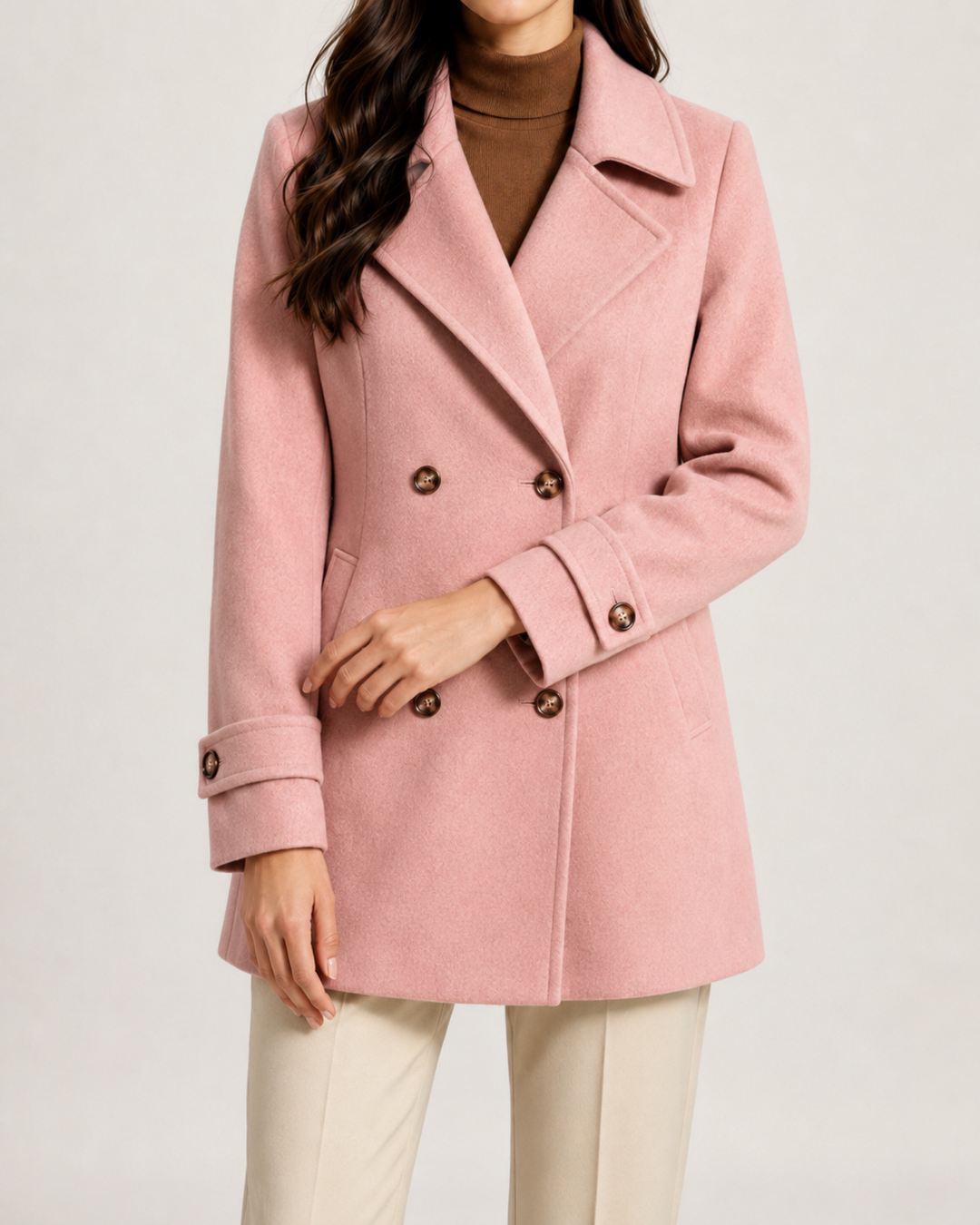 Manteau Court Style Tailleur – Rose