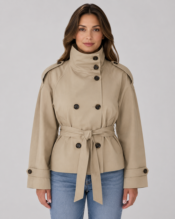 Manteau Court Style Trench – Beige