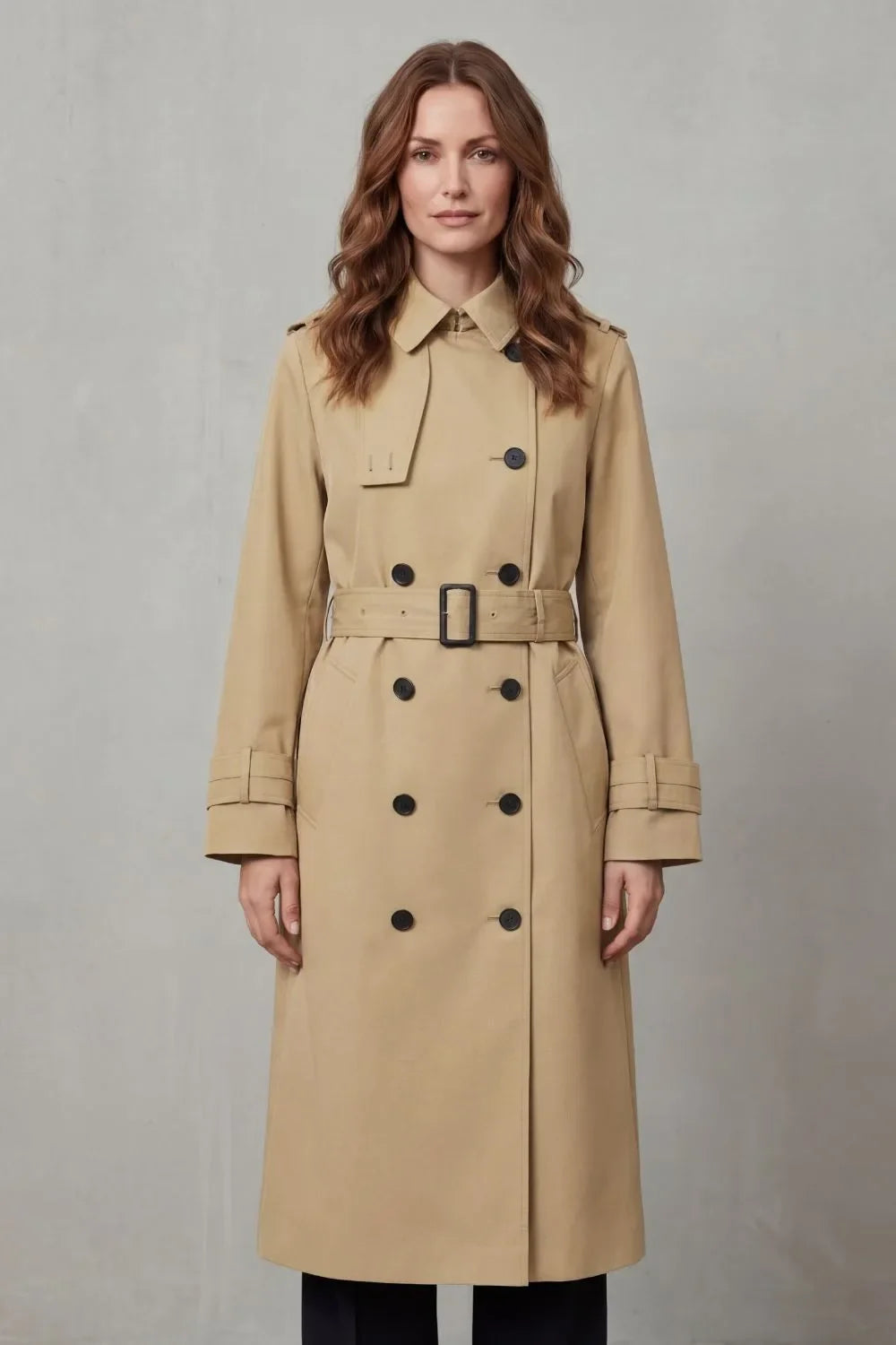 Manteau Croisé à Ceinture