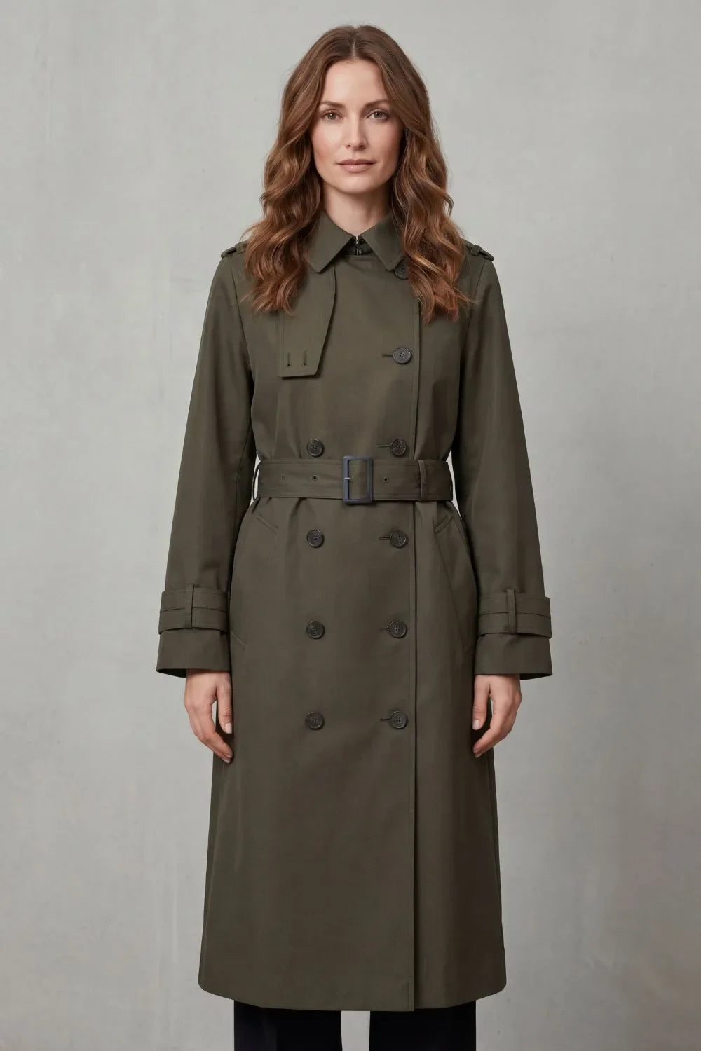 Manteau Croisé à Ceinture