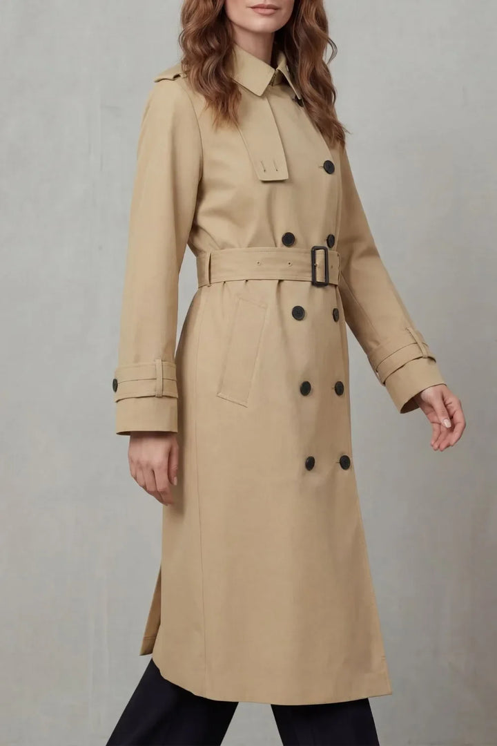 Manteau Croisé à Ceinture