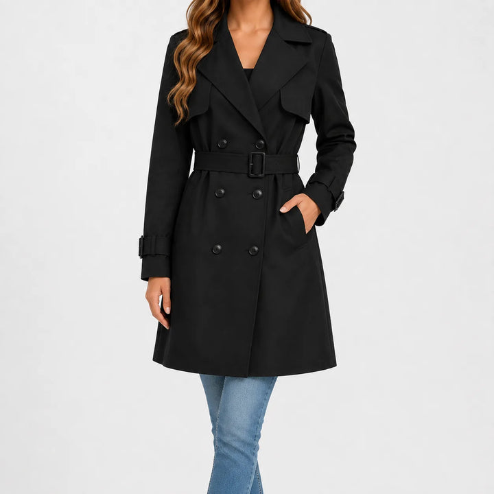 Manteau Croisé Ceinturé Élégant