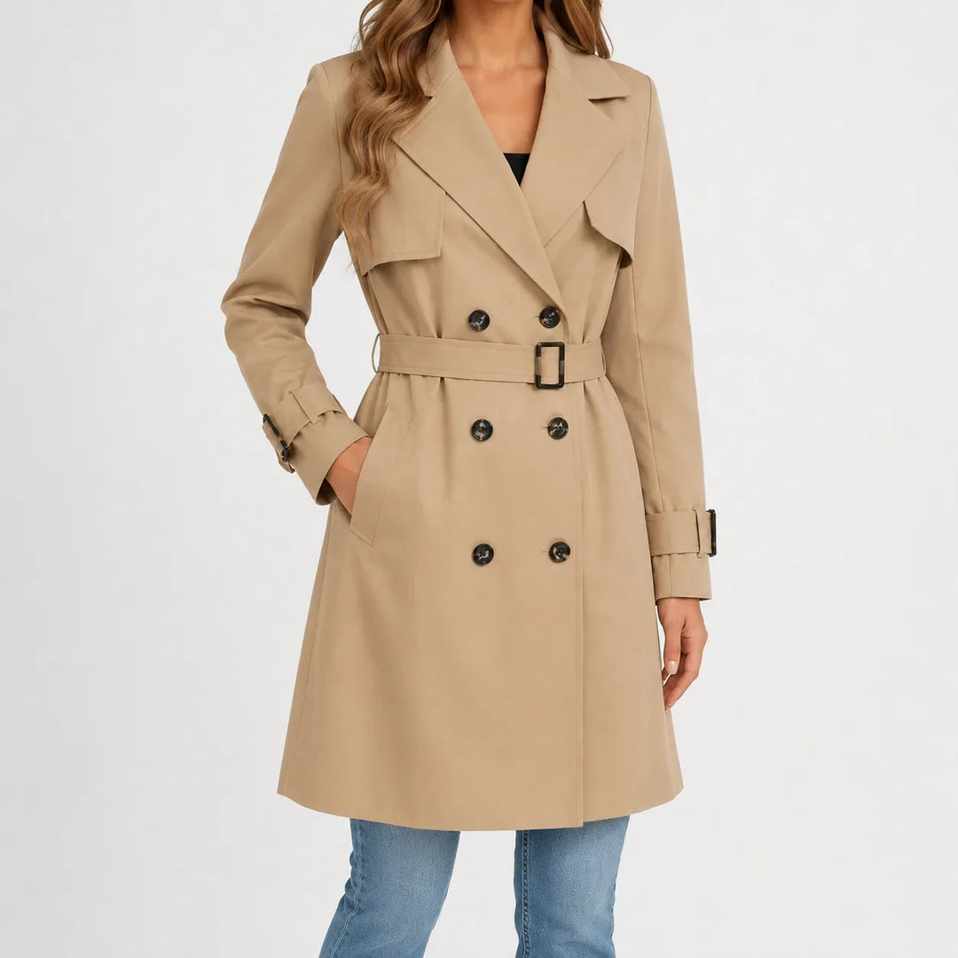 Manteau Croisé Ceinturé Élégant