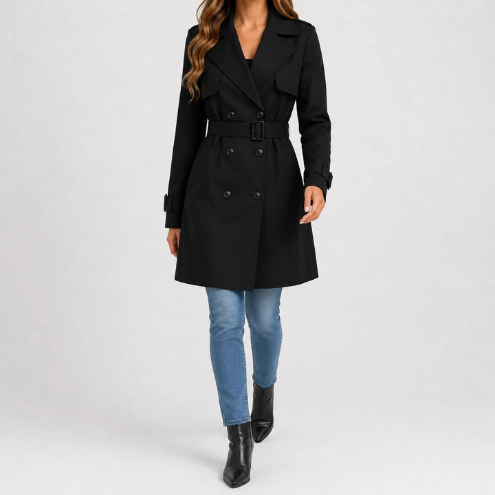 Manteau Croisé Ceinturé Élégant