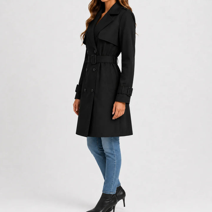 Manteau Croisé Ceinturé Élégant