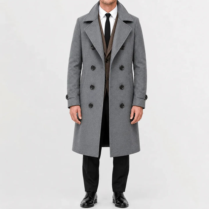 Manteau Croisé Classique Homme – Ardoise