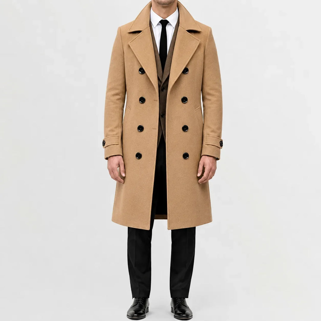 Manteau Croisé Classique Homme – Beige