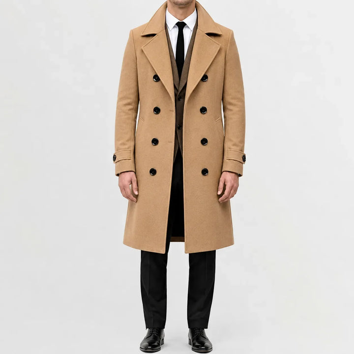 Manteau Croisé Classique Homme – Beige
