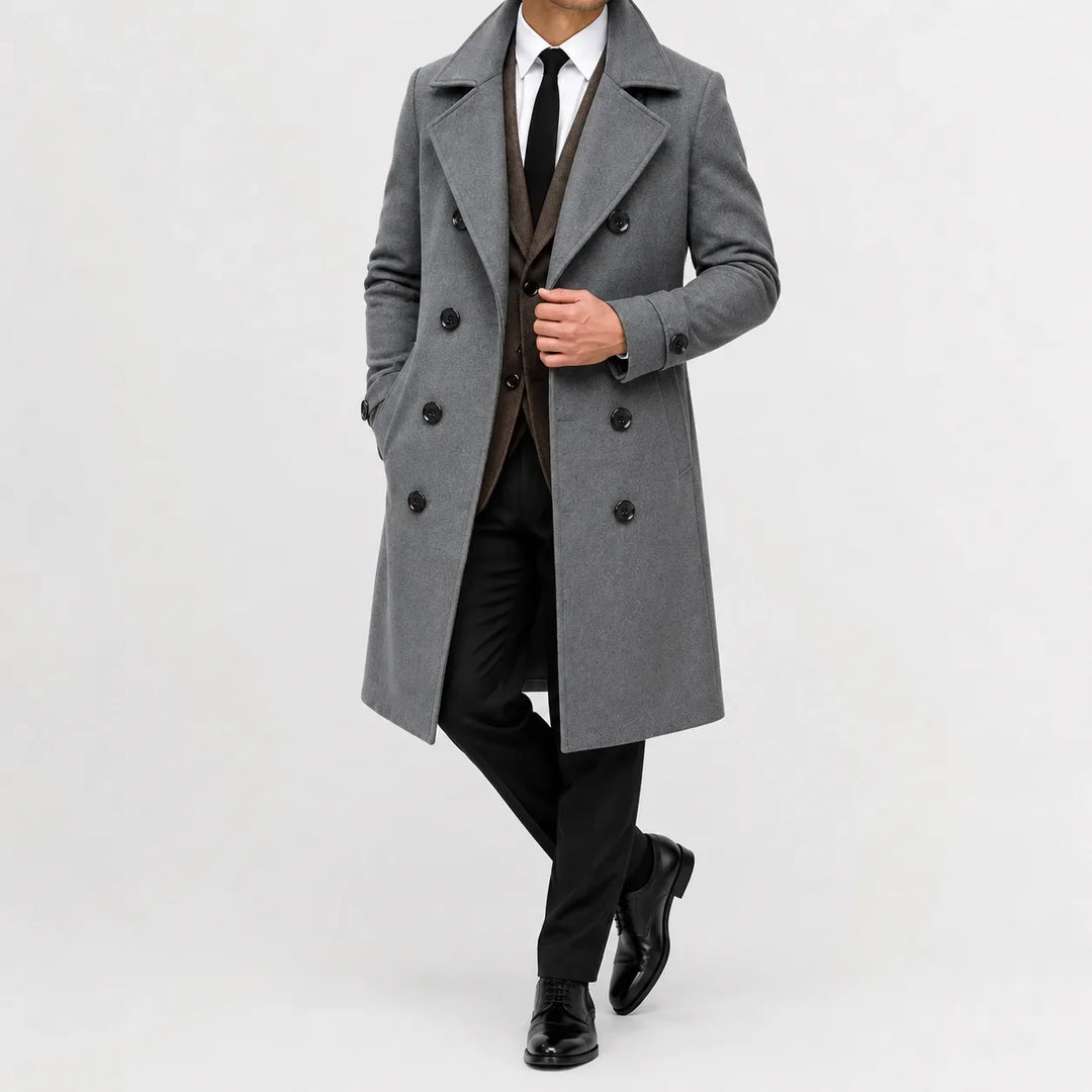 Manteau Croisé Classique Homme