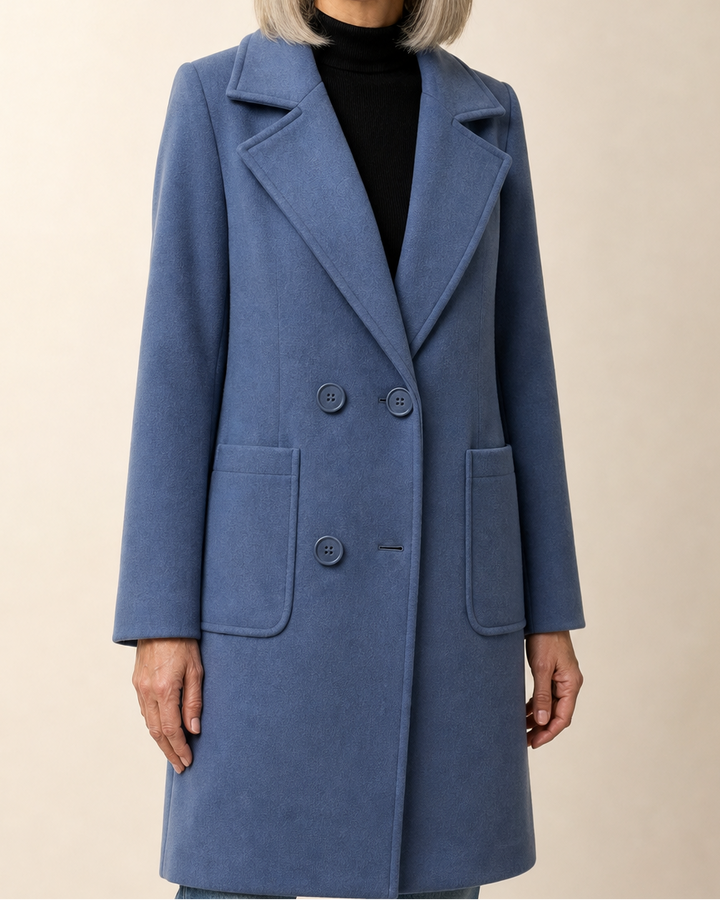 Manteau croisé coupe droite