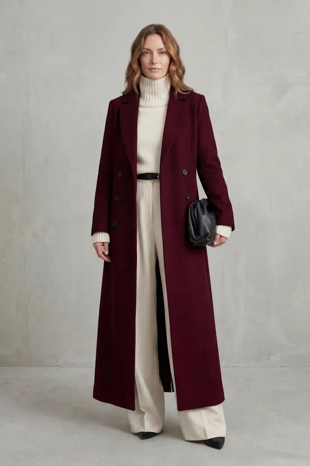 Manteau Croisé Coupe Longue
