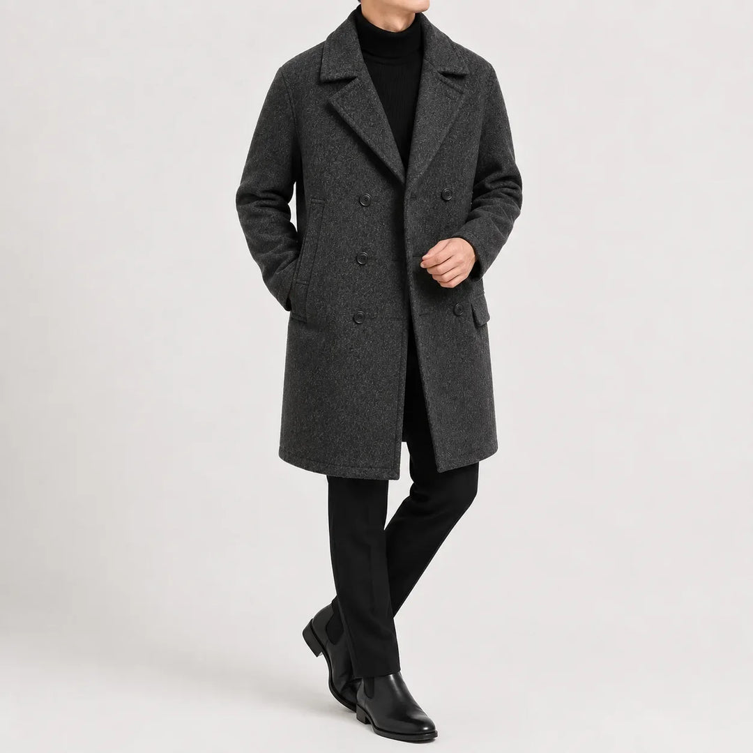 Manteau Croisé Mi-long Élégant