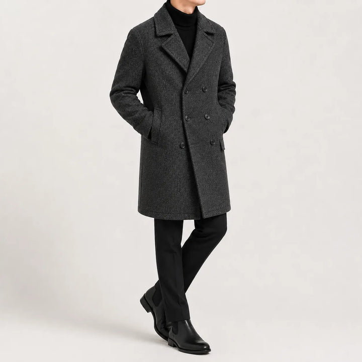 Manteau Croisé Mi-long Élégant