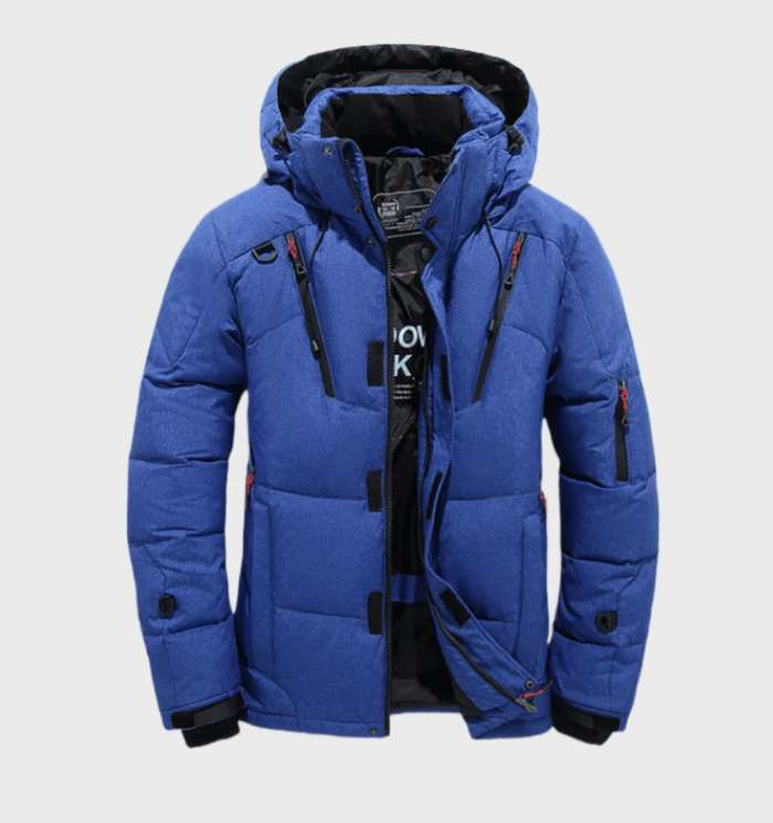 Manteau d'Hiver Technique à Capuche – Bleu Marine