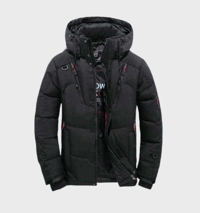 Manteau d'Hiver Technique à Capuche – Noir
