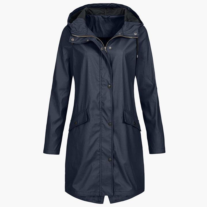 Manteau de Mi-saison à Capuche – Bleu Marine