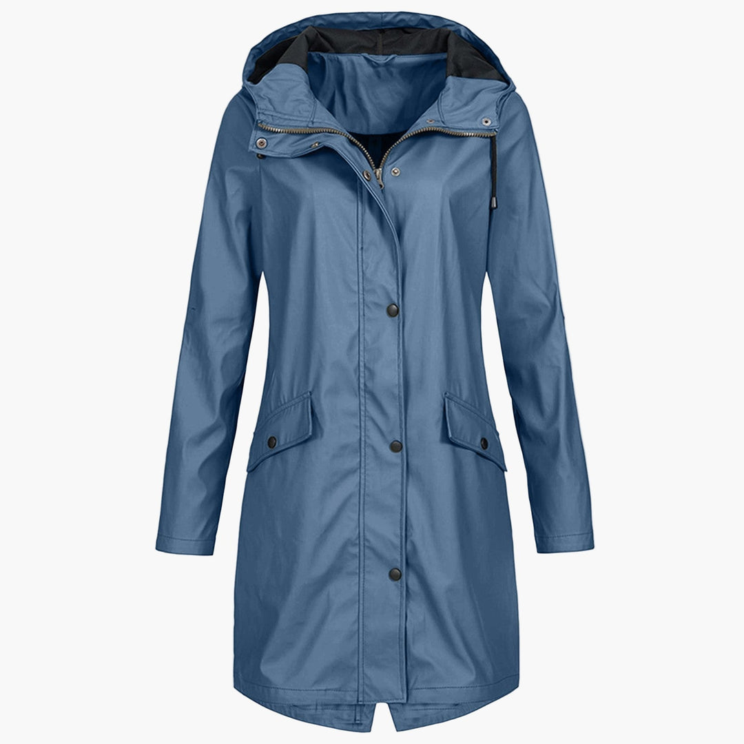 Manteau de Mi-saison à Capuche – Bleu