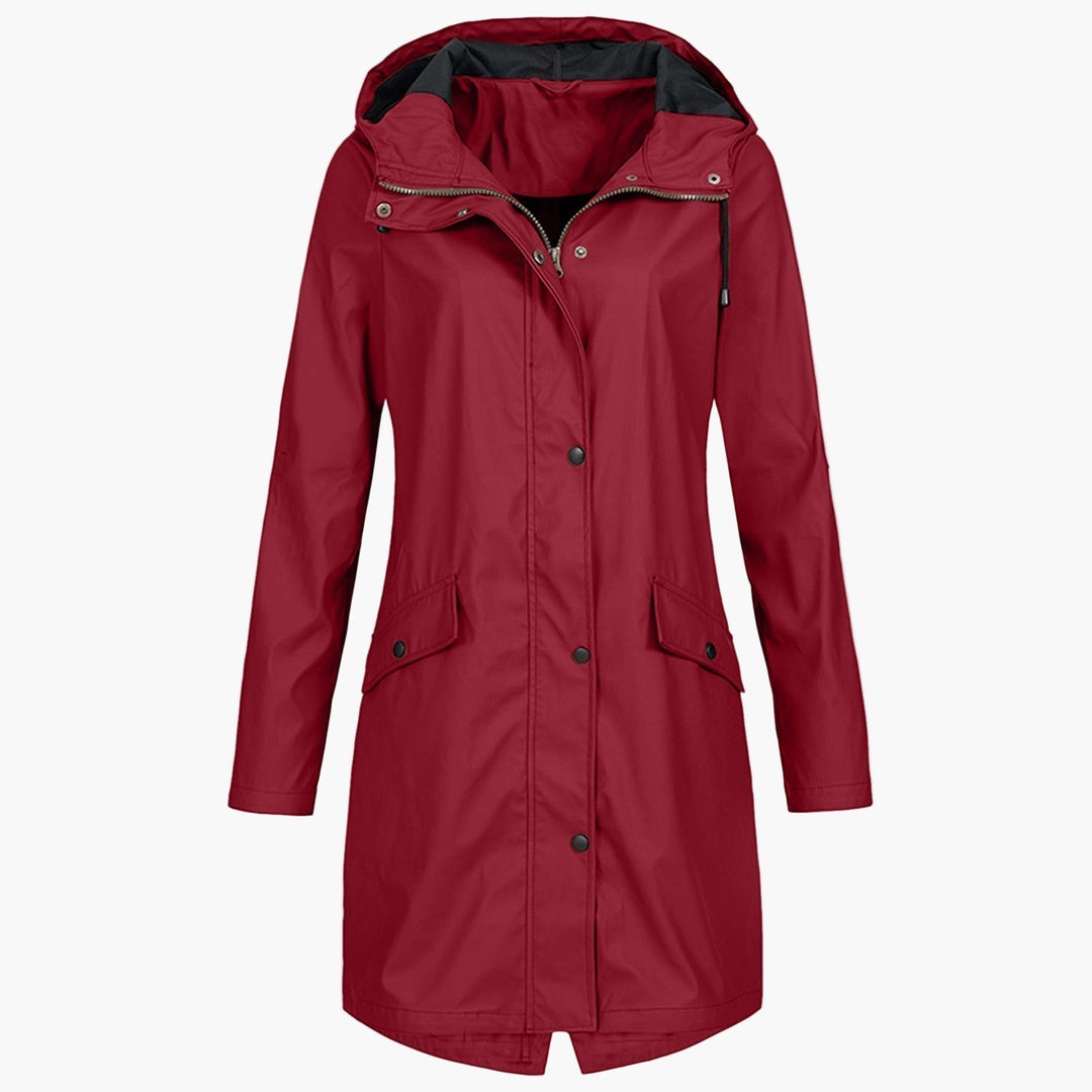 Manteau de Mi-saison à Capuche – Rouge