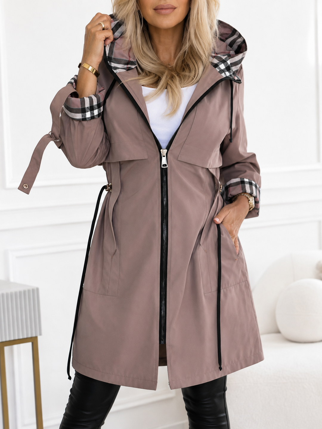 Manteau de mi-saison ajustable – Marron